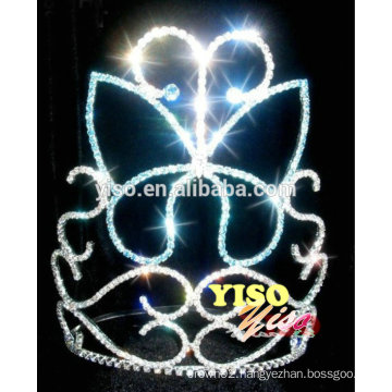 blue colored crystal flower butterfly princess tiara